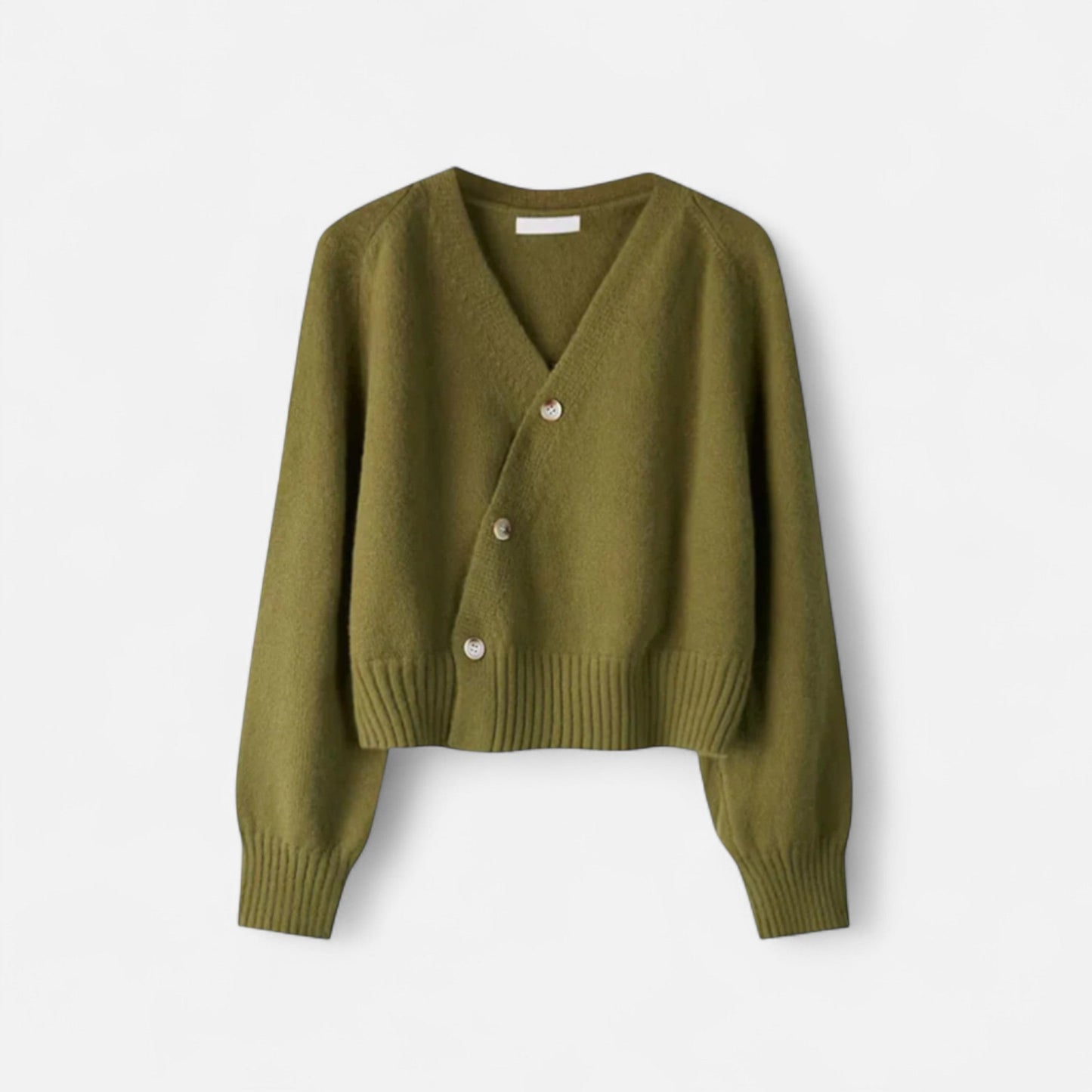 Cárdigan Mujer Lana Premium con Botones en Diagonal